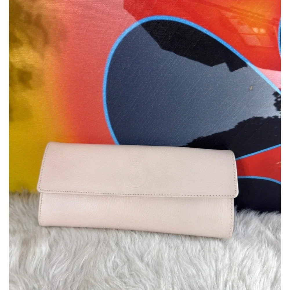 Pandora Jewelry Travel Roll Organizer Blush Pink Faux Leather Folding Case Pouch